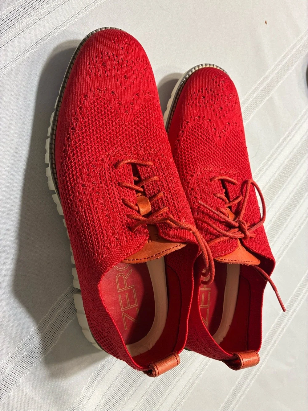 Cole Haan Men's Red Knit Oxford Lace-Up Shoes